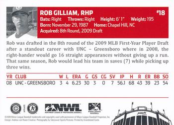 2009 Grandstand Vancouver Canadians #NNO Rob Gilliam Back
