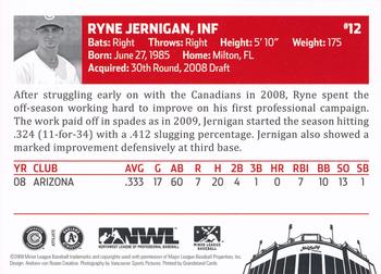 2009 Grandstand Vancouver Canadians #NNO Ryne Jernigan Back