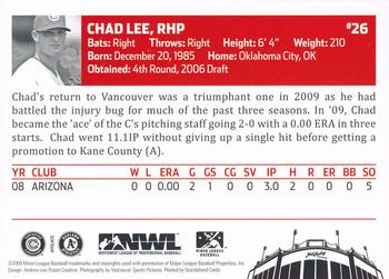 2009 Grandstand Vancouver Canadians #NNO Chad Lee Back