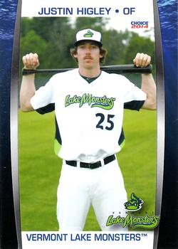 2014 Choice Vermont Lake Monsters #11 Justin Higley Front