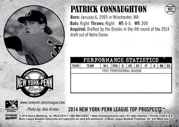 2014 Choice New York-Penn League Top Prospects #1 Patrick Connaughton Back