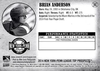 2014 Choice New York-Penn League Top Prospects #5 Brian Anderson Back