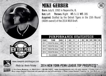 2014 Choice New York-Penn League Top Prospects #9 Mike Gerber Back