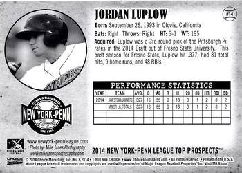 2014 Choice New York-Penn League Top Prospects #14 Jordan Luplow Back