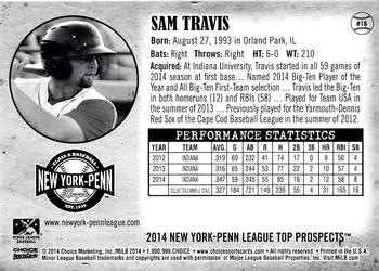 2014 Choice New York-Penn League Top Prospects #16 Sam Travis Back