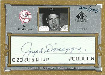 2001 SP Legendary Cuts - Autographs #C-JD1 Joe DiMaggio Front