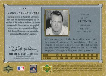 2001 SP Legendary Cuts - Autographs #C-KK Ken Keltner Back