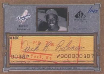 2001 SP Legendary Cuts - Autographs #C-JR Jackie Robinson Front