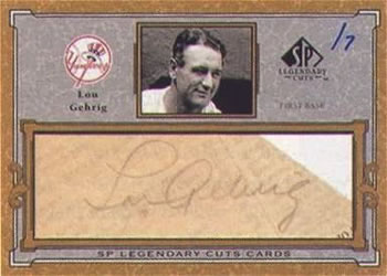 2001 SP Legendary Cuts - Autographs #C-LGE Lou Gehrig Front