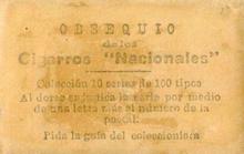1923-24 Nacionales Cigarros #C24 Oscar Rodriguez Back