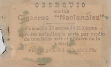 1923-24 Nacionales Cigarros #C35 Kakin Gonzalez Back