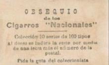 1923-24 Nacionales Cigarros #C50 Jose Mendez Back