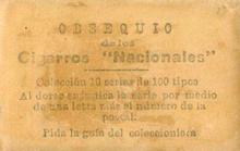 1923-24 Nacionales Cigarros #C53 Valentin Gonzalez Back