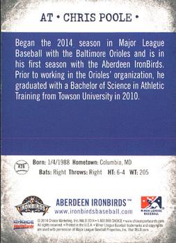 2014 Choice Aberdeen IronBirds #28 Chris Poole Back