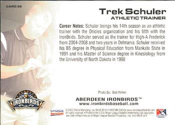 2013 Choice Aberdeen IronBirds #35 Trek Schuler Back