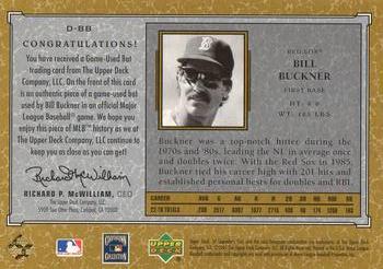 2001 SP Legendary Cuts - Debut Game Bat #D-BB Bill Buckner Back