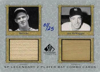 2001 SP Legendary Cuts - Game Bat Combo #MO-JD Mel Ott / Joe DiMaggio Front