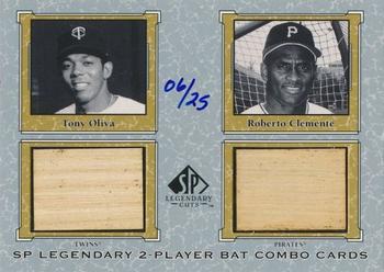 2001 SP Legendary Cuts - Game Bat Combo #TO-RC Tony Oliva / Roberto Clemente Front
