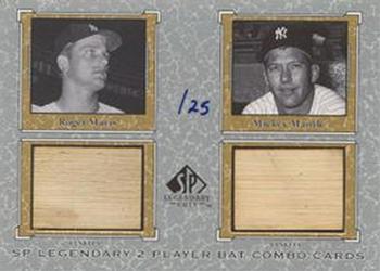 2001 SP Legendary Cuts - Game Bat Combo #RM-MM Roger Maris / Mickey Mantle Front