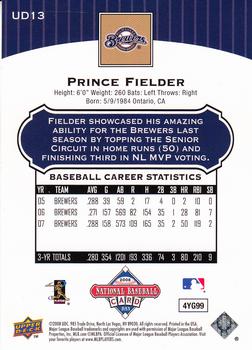 2008 Upper Deck - National Baseball Card Day #UD13 Prince Fielder Back