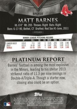 2014 Bowman Platinum - Chrome Prospects Japan Fractors #BPCP28 Matt Barnes Back