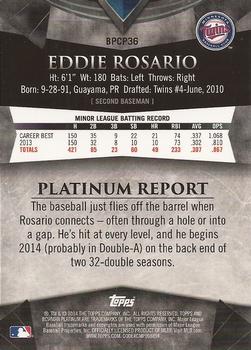 2014 Bowman Platinum - Chrome Prospects Purple Refractors #BPCP36 Eddie Rosario Back