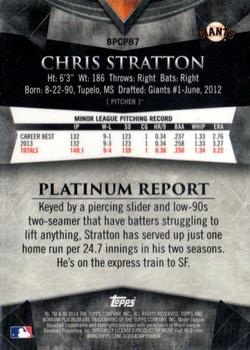 2014 Bowman Platinum - Chrome Prospects Purple Refractors #BPCP87 Chris Stratton Back