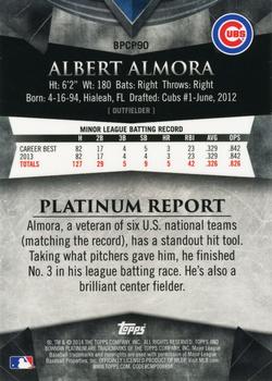 2014 Bowman Platinum - Chrome Prospects Purple Refractors #BPCP90 Albert Almora Back