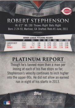 2014 Bowman Platinum - Chrome Prospects Refractors #BPCP100 Robert Stephenson Back