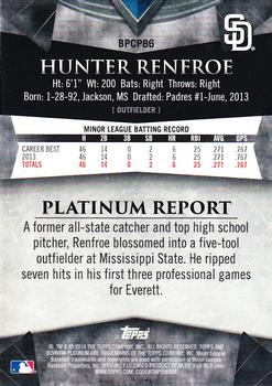 2014 Bowman Platinum - Chrome Prospects Refractors #BPCP86 Hunter Renfroe Back