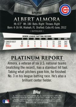 2014 Bowman Platinum - Chrome Prospects Refractors #BPCP90 Albert Almora Back