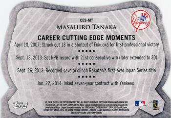2014 Bowman Platinum - Cutting Edge Stars #CES-MT Masahiro Tanaka Back
