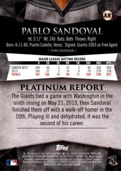 2014 Bowman Platinum - Gold #32 Pablo Sandoval Back