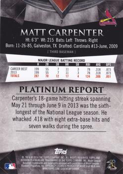 2014 Bowman Platinum - Gold #7 Matt Carpenter Back