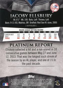 2014 Bowman Platinum - Gold #53 Jacoby Ellsbury Back