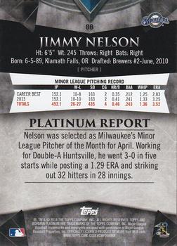 2014 Bowman Platinum - Gold #88 Jimmy Nelson Back
