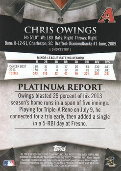 2014 Bowman Platinum - Gold #90 Chris Owings Back