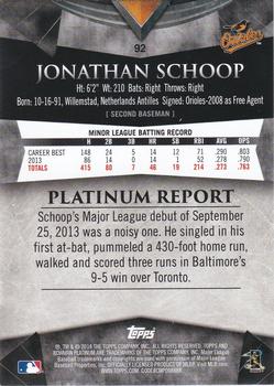 2014 Bowman Platinum - Gold #92 Jonathan Schoop Back