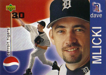 2000 Upper Deck Pepsi Detroit Tigers #2 Dave Mlicki   Front