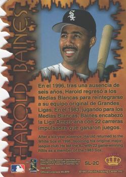 1997 Pacific Prism Invincible - Sizzling Lumber #SL-2C Harold Baines Back