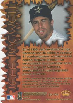 1997 Pacific Prism Invincible - Sizzling Lumber #SL-10A Jeff Bagwell Back