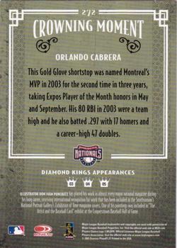 2005 Donruss Diamond Kings - Black and White #272 Orlando Cabrera Back
