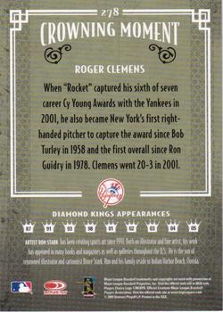2005 Donruss Diamond Kings - Black and White #278 Roger Clemens Back