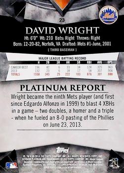 2014 Bowman Platinum - Ruby #23 David Wright Back