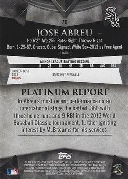 2014 Bowman Platinum - Ruby #76 Jose Abreu Back