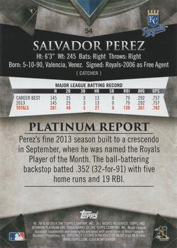 2014 Bowman Platinum - Sapphire #54 Salvador Perez Back