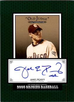 2005 UD Origins - Old Judge Autographs #PE Jake Peavy Front