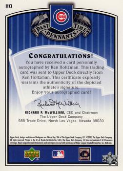 2005 UD Past Time Pennants - Past Time Signatures Silver #HO Ken Holtzman Back