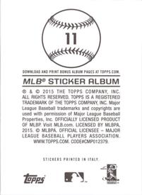 2015 Topps Stickers #11 Mookie Betts Back