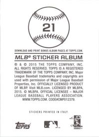 2015 Topps Stickers #21 Jacoby Ellsbury Back